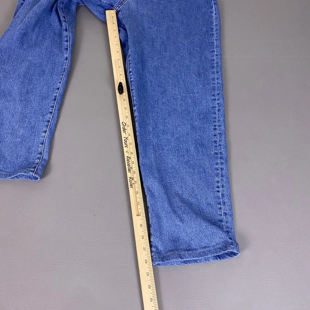 Lands End Square Rigger Jeans Mens Size 38 Blue Medium Wash Straight Stretch
